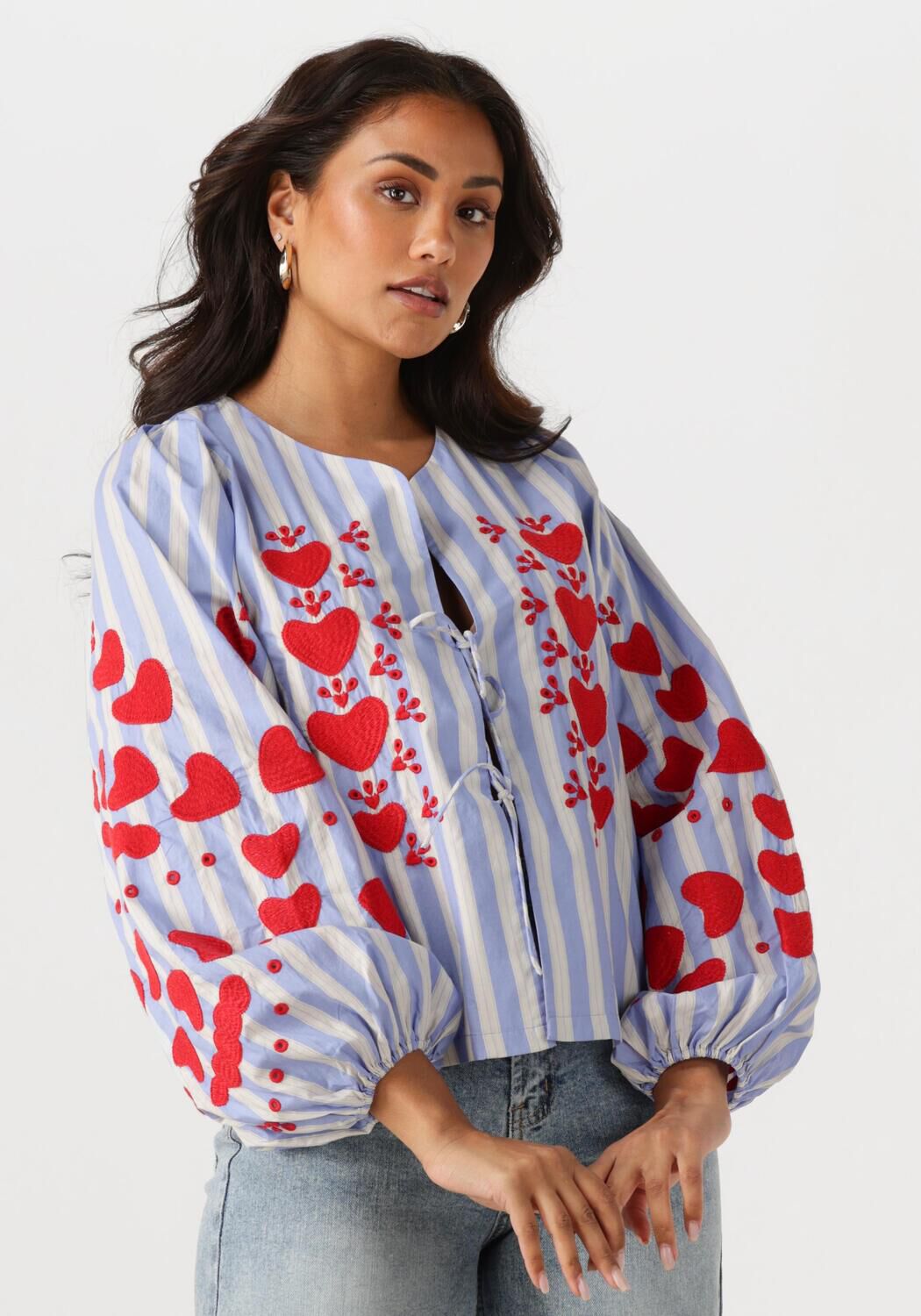 Sissel Edelbo Blouse Dames Elisabeth Top, Maat: M/L, Kleur: Blauw