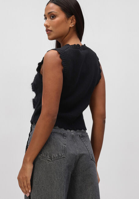 Zwarte GANNI Tops & T-shirts COTTON CASHMERE CROCHET APPLIQUE VEST - large