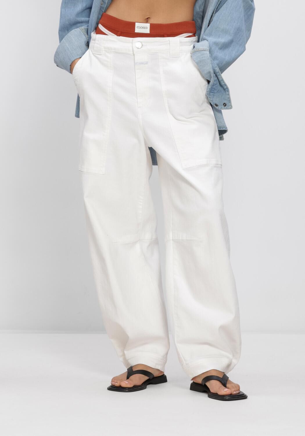 Witte CLOSED Wide jeans RHANNON - large