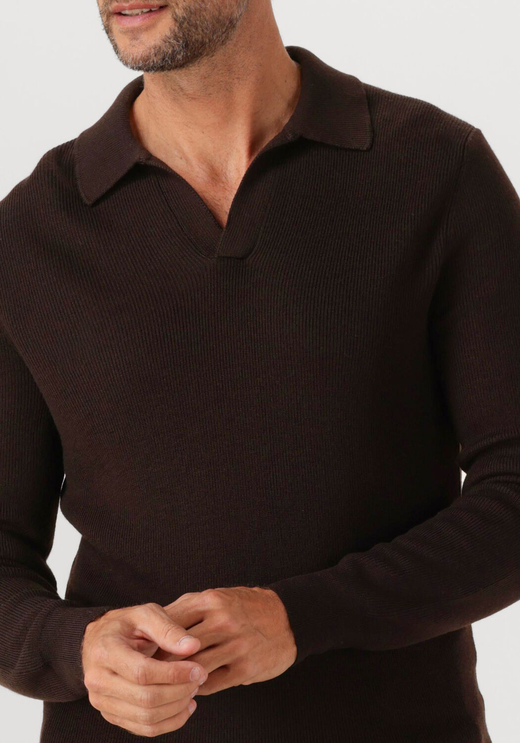 Bruine GRAN SASSO Trui TENNIS L SLV SKIPPER - large