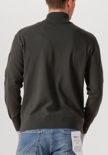 Donkergrijze CP COMPANY Trui KNITWEAR POLO COLLAR IN MERINO WOOL - large