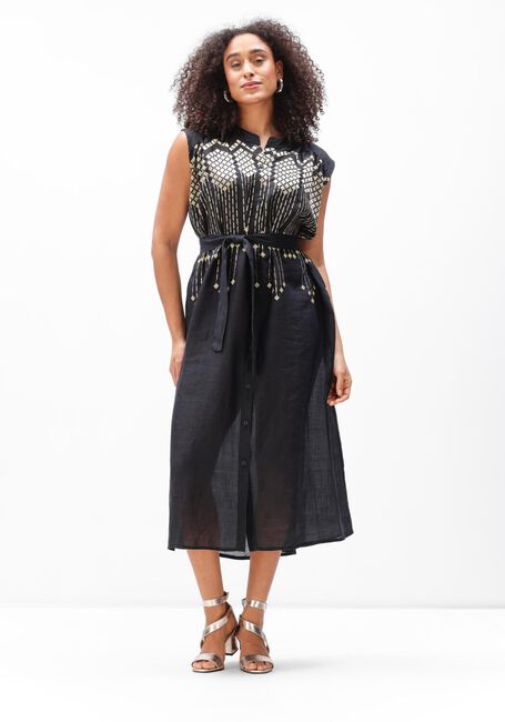 Zwarte GREEK ARCHAIC KORI Midi jurk S26K-4083196 - large