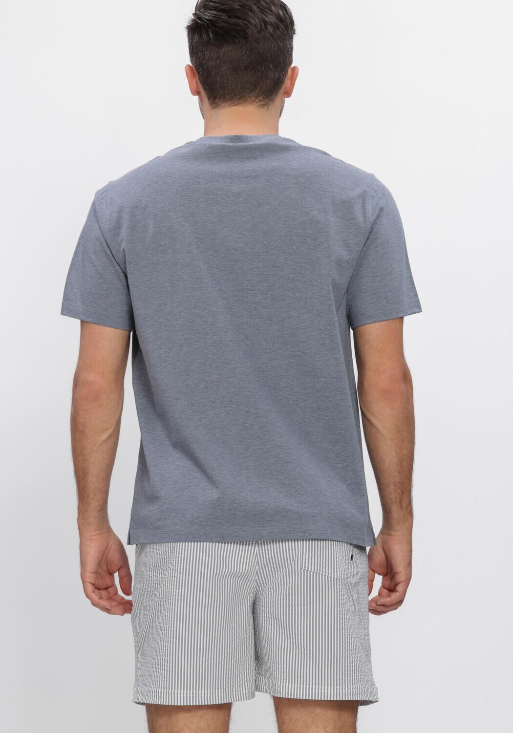 Blauwe PROFUOMO T-shirt T-SHIRT CREW NECK MERCERIZED STRETCH PIQUE - large