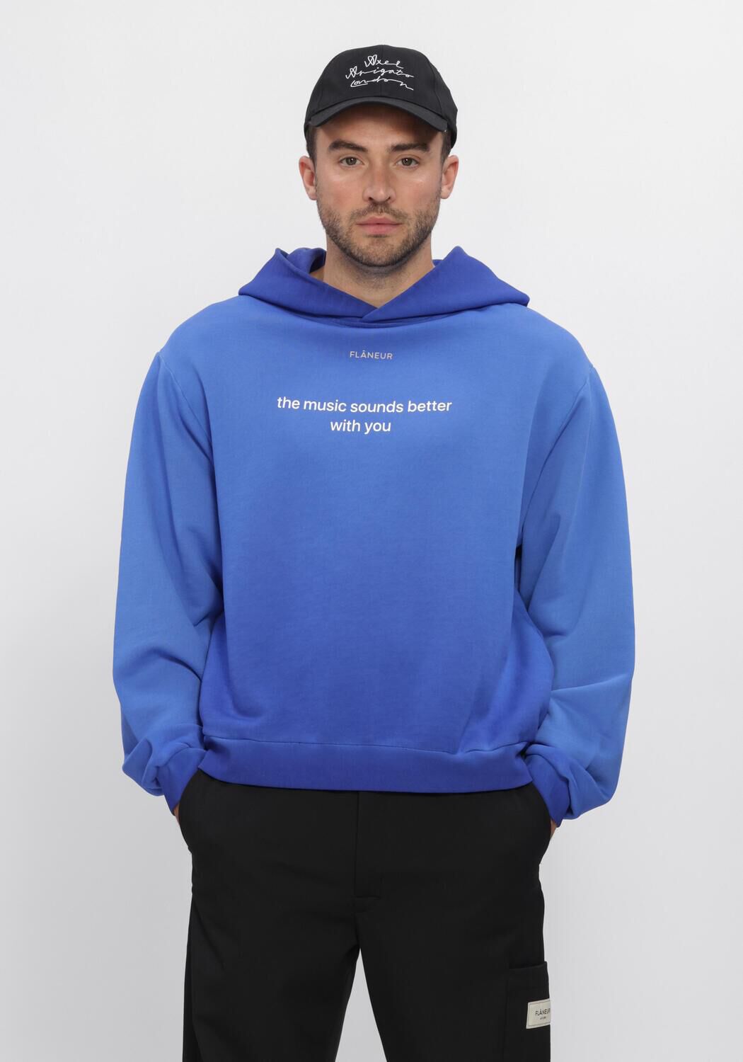 Blauwe FLANEUR Sweater WITH YOU HOODIE - large