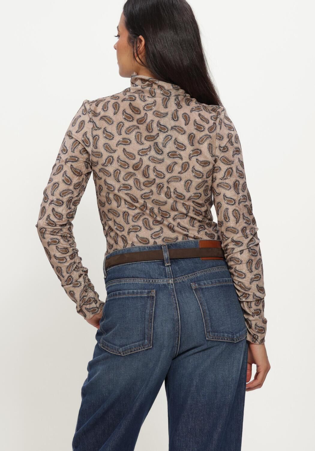 Beige LUISA CERANO Top TURTLENECK-SHIRT MIT PRINT - large