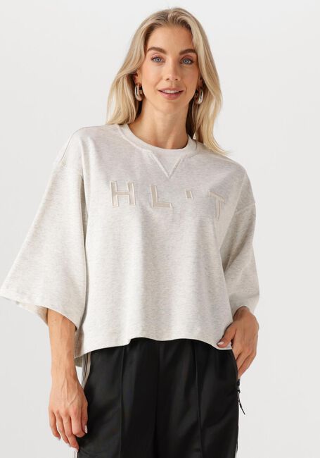 Lichtgrijze HAUTE L'AMITI&Eacute; Top HLT SS LOGO SWEAT - large