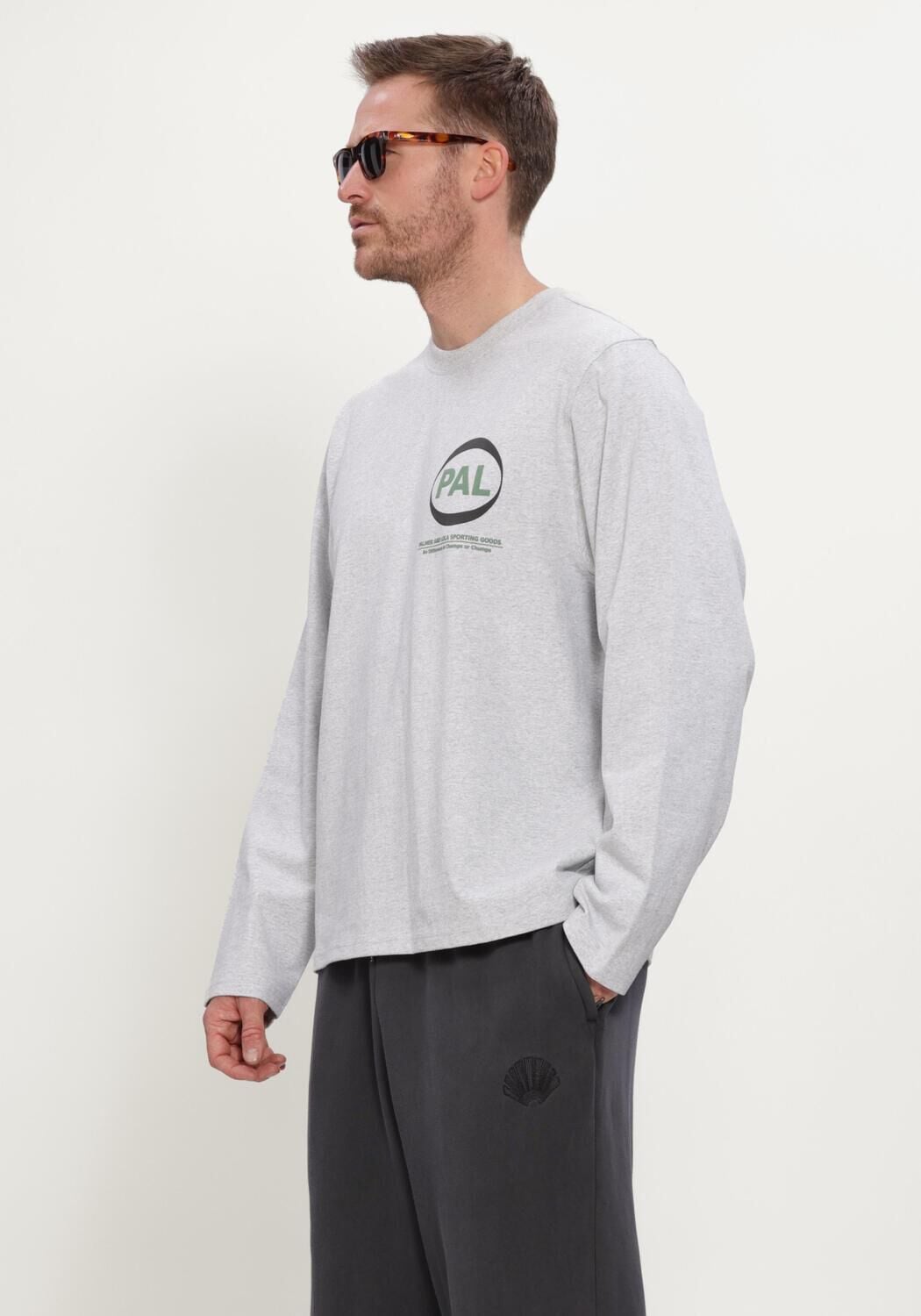 Grijze PAL Sporting Goods T-shirt PRE GAME LONGSLEEVE - large