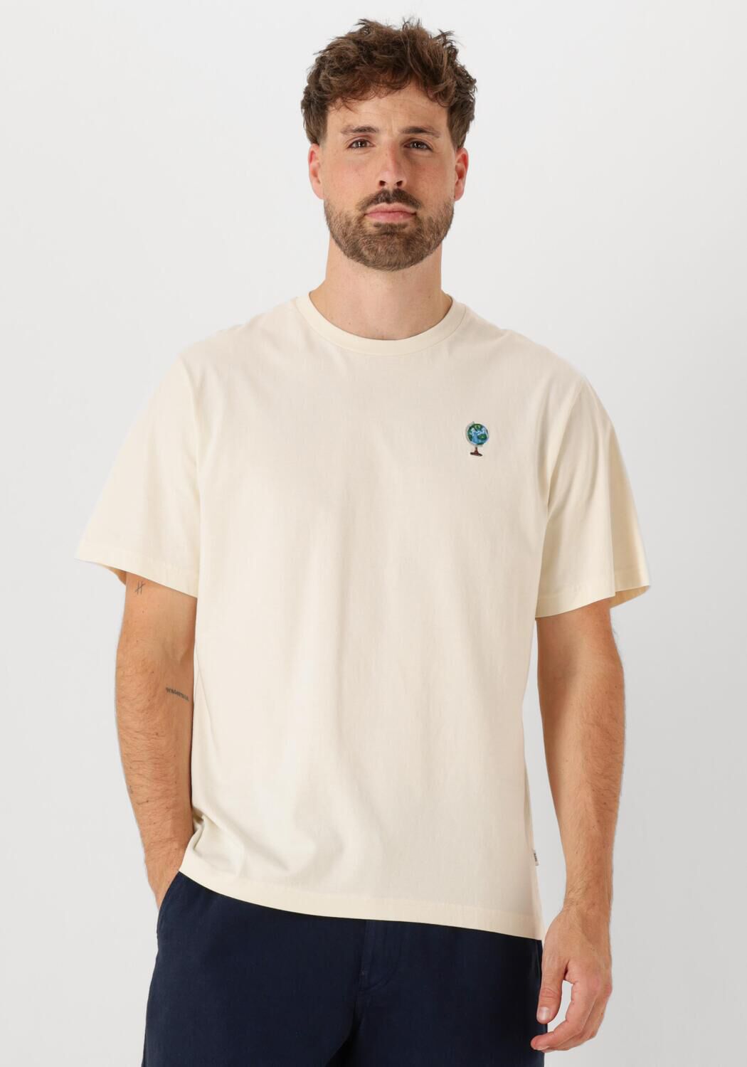 Forét T-Shirt Heren Globus T-shirt, Maat: XL, Kleur: Ecru afbeelding 1