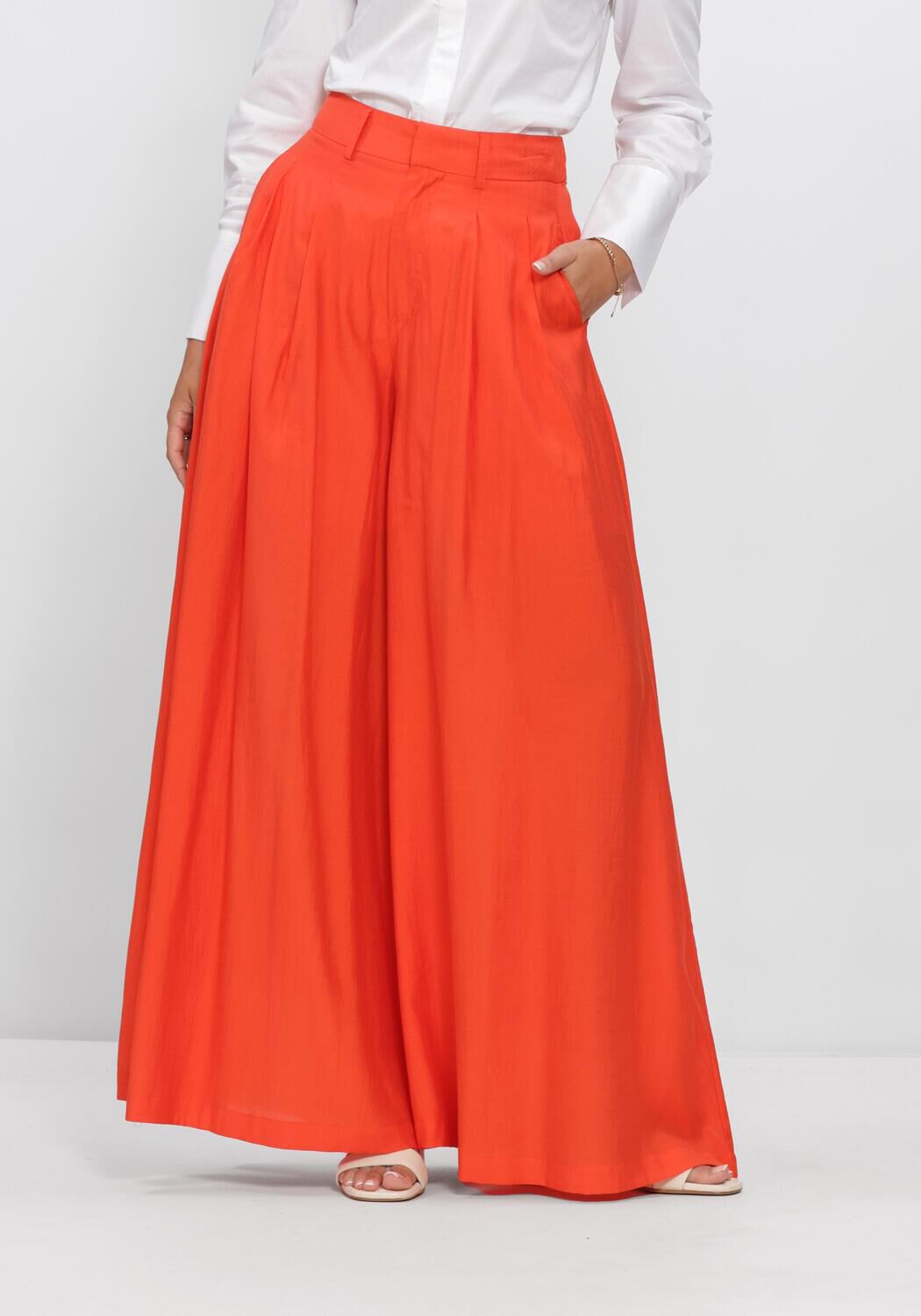 Oranje CO'COUTURE Wijde broek AURACC SKIRT LL PANT - large