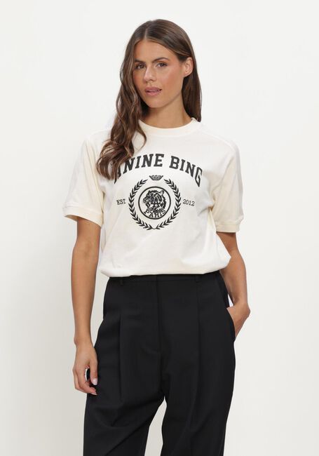 Creme ANINE BING T-shirt JAYLIN TEE COLLEGIATE - large