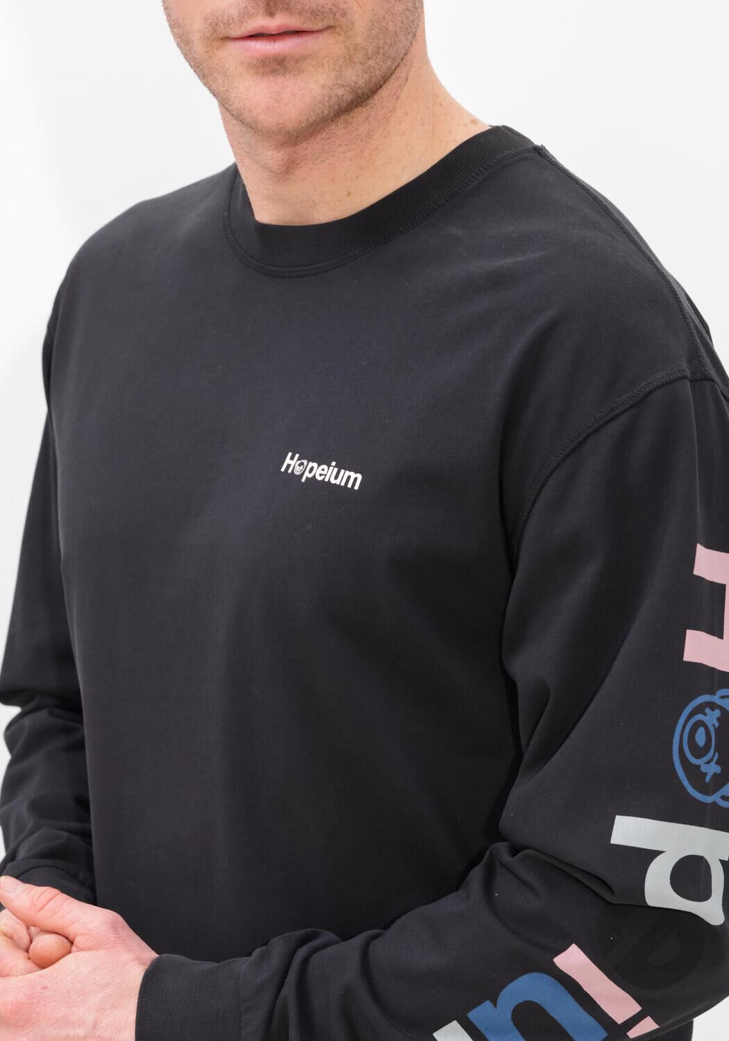 Zwarte HOPEIUM T-shirt PROTECT YOUR PEACE TEE L/S - large