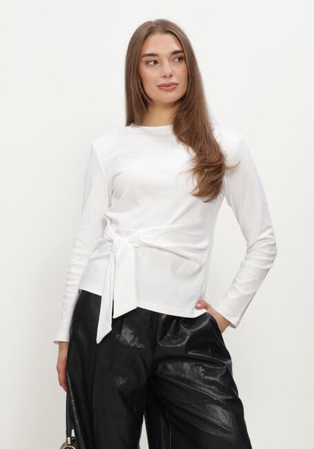 Witte CO'COUTURE Blouses ORIANECC LS PLEAT TIE TEE - large