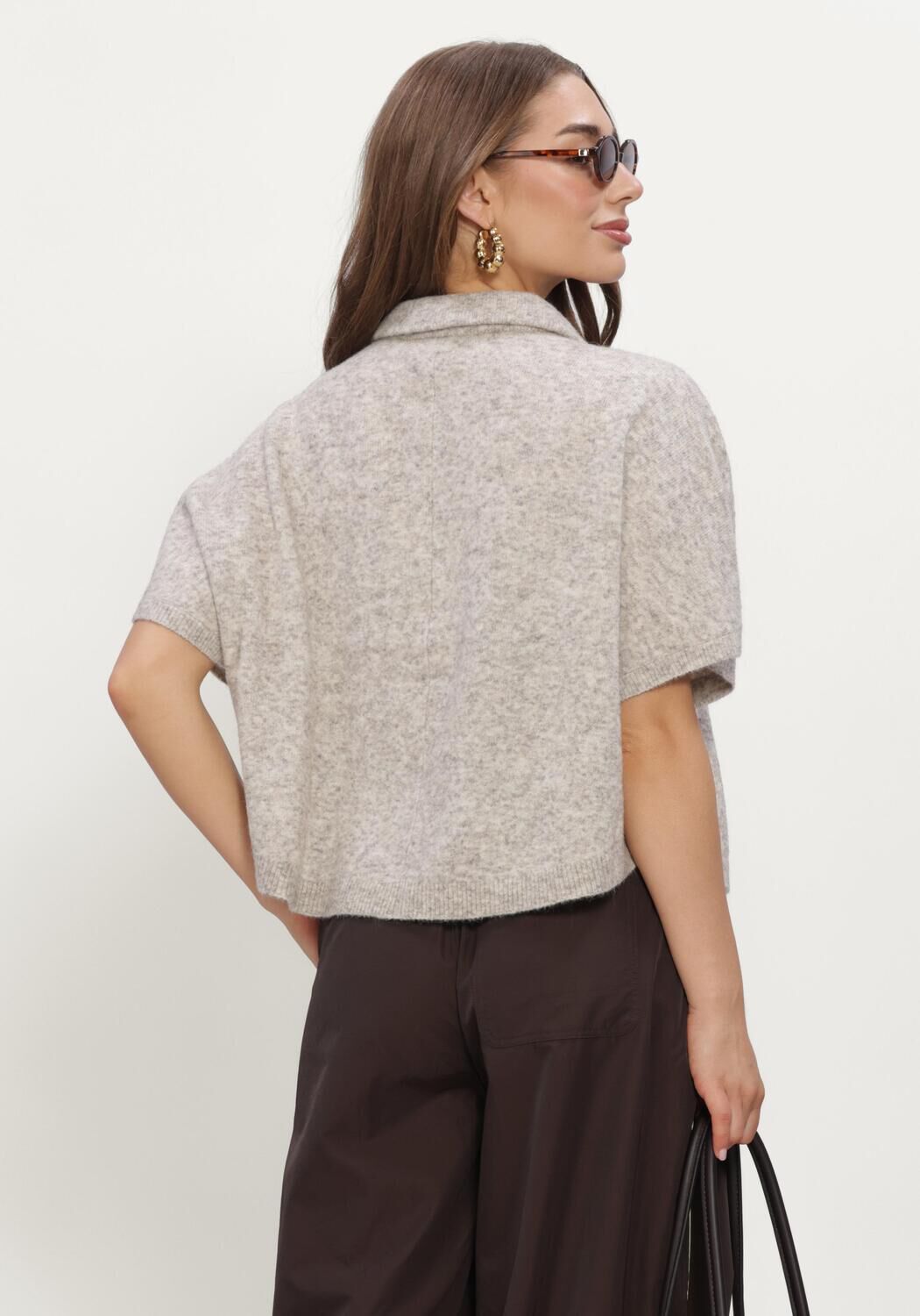 Grijze RUBY TUESDAY Truien/vesten VOISE KNITTED COLLAR CAPE TOP - large