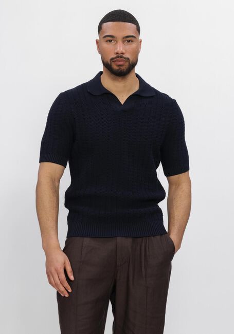 Donkerblauwe GRAN SASSO Polo POLO S/SLV SKIPPER - large