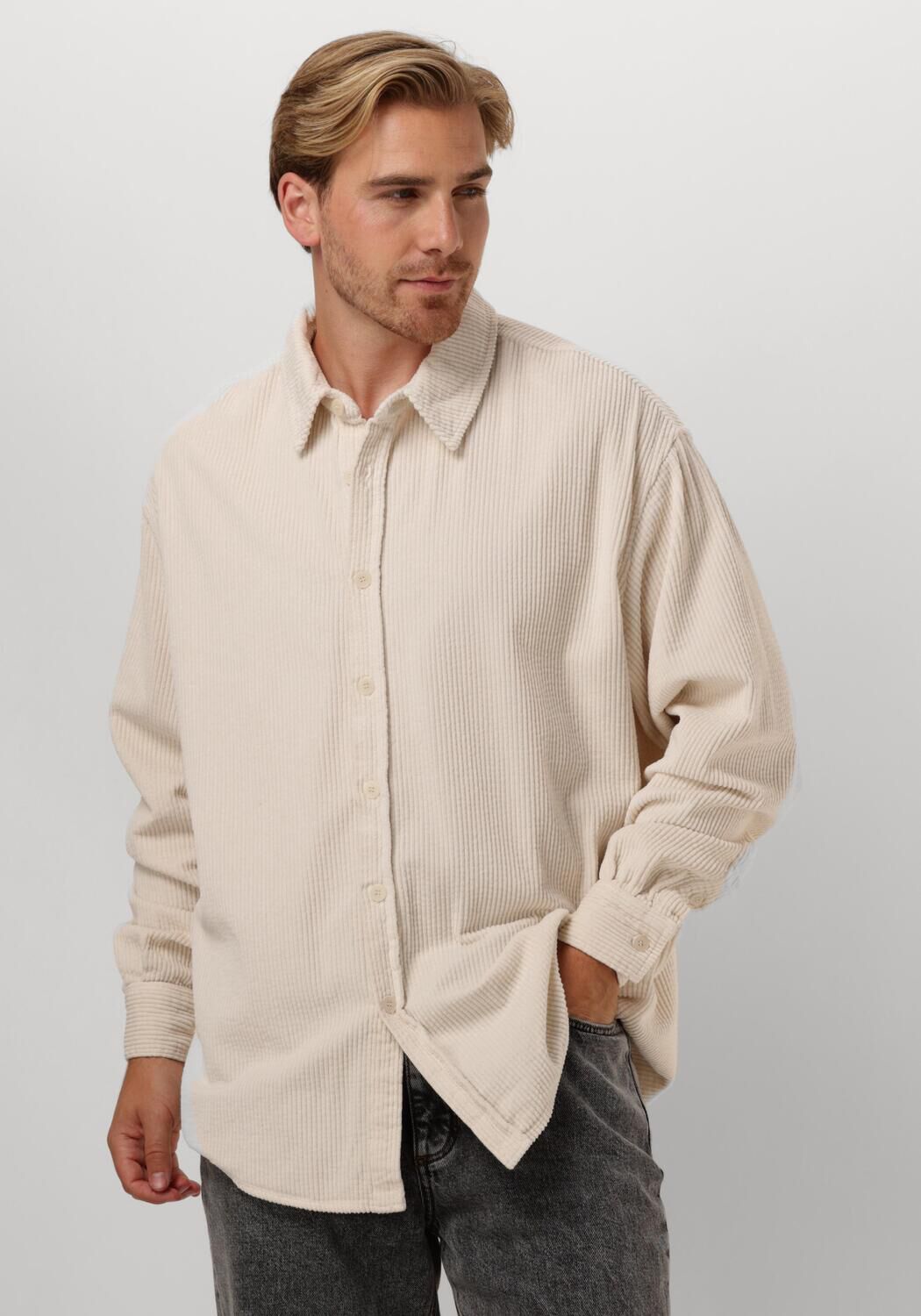 American Vintage Casual Overhemd Heren Padow, Maat: S, Kleur: Ecru