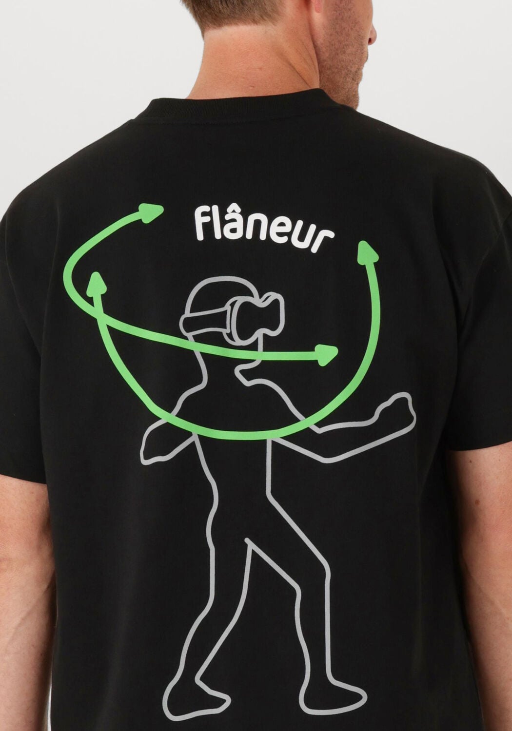 Zwarte FLANEUR Polo / T-shirt VISION GRAPHIC T SHIRT - large