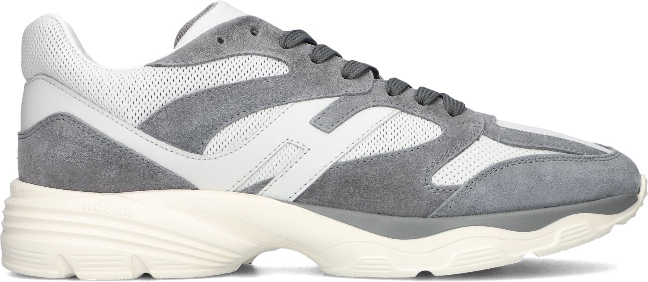 Hogan Lage Sneakers Heren Hxm6650fj10 Sue, Maat: 48, Materiaal: Suède, Kleur: Grijs