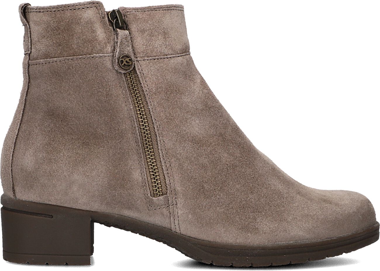 Hartjes Enkelboots Dames H Rits Booty, Maat: 42,5, Materiaal: Suède, Kleur: Taupe
