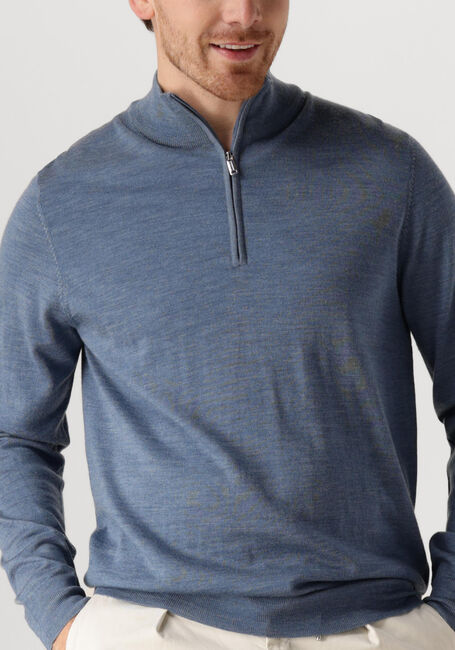 Lichtblauwe PROFUOMO Trui PULLOVER HALF ZIP - large