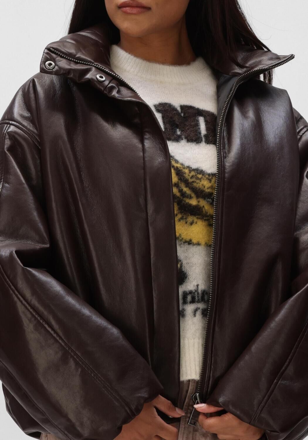 Bruine ANINE BING Jack CYRUS JACKET DEEP BROWN - large