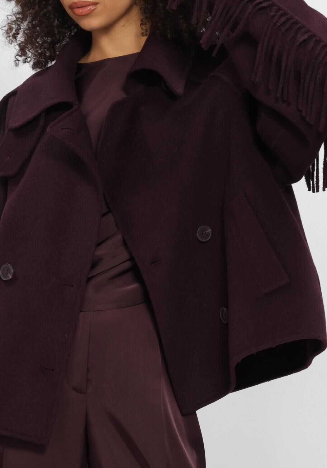 Bordeaux DANTE6 Jack HAVEN FRINGE COAT - large