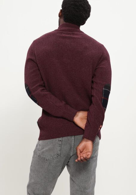 Roze BARBOUR Trui HOLDEN HALF ZIP KNITTED JUMPER KNITWEAR - large