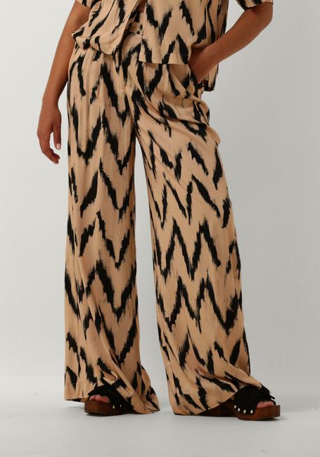 Beige AAIKO Wijde broek FREDERIQUE IKAT VIS 528 - large