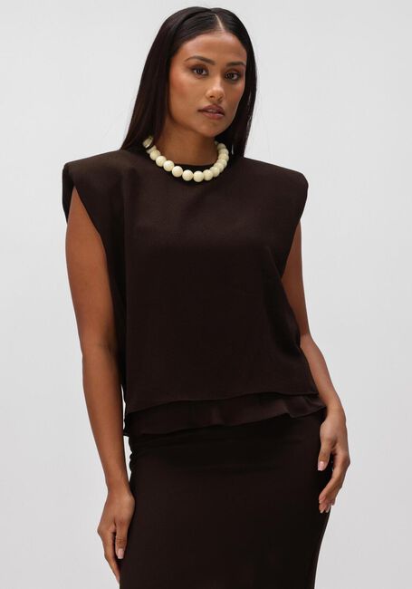 Bruine ROTATE Top TWO LAYER BOXY TOP - large