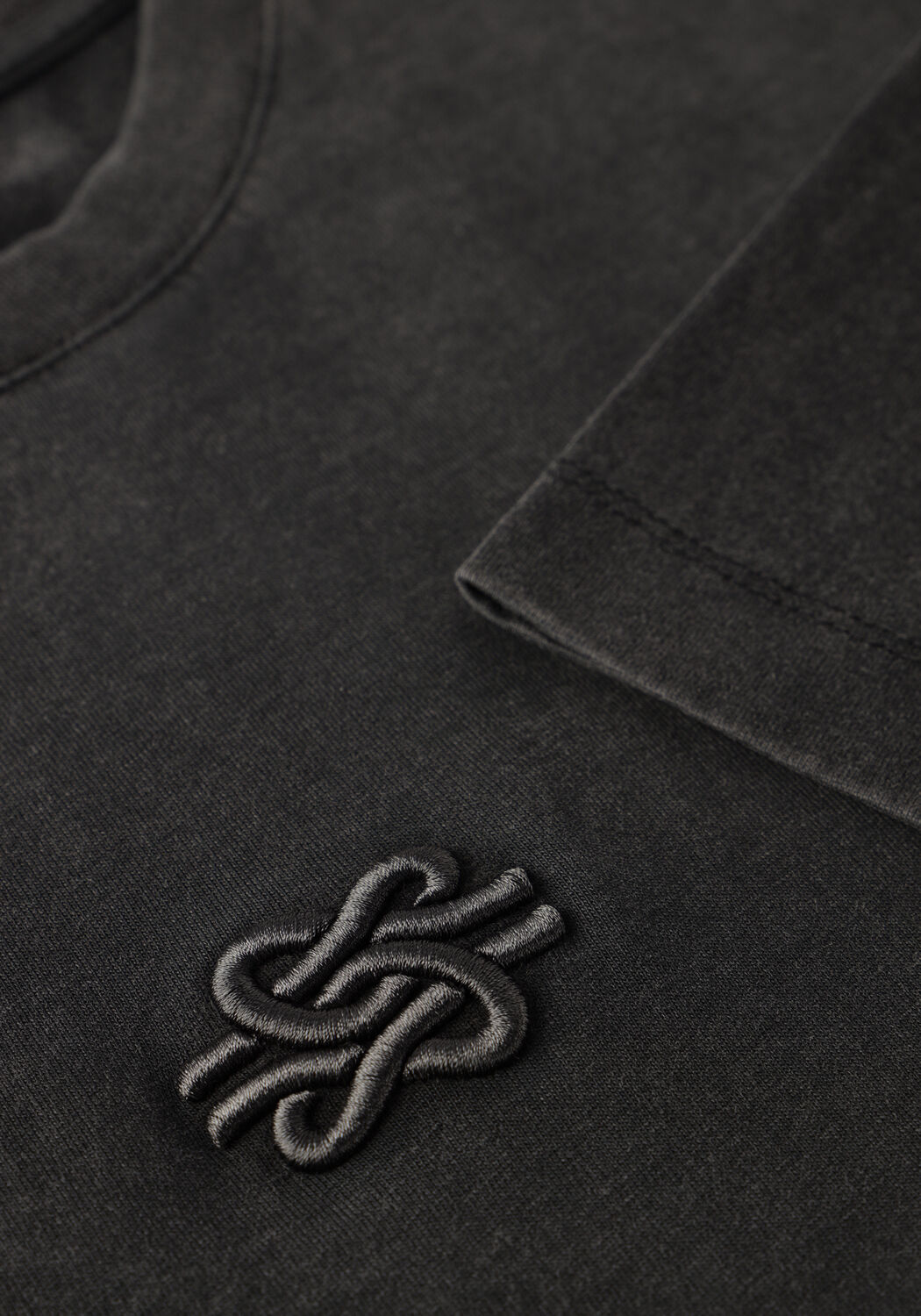 Grijze FILLING PIECES T-shirt T-SHIRT BOXY EMBROIDERED - large