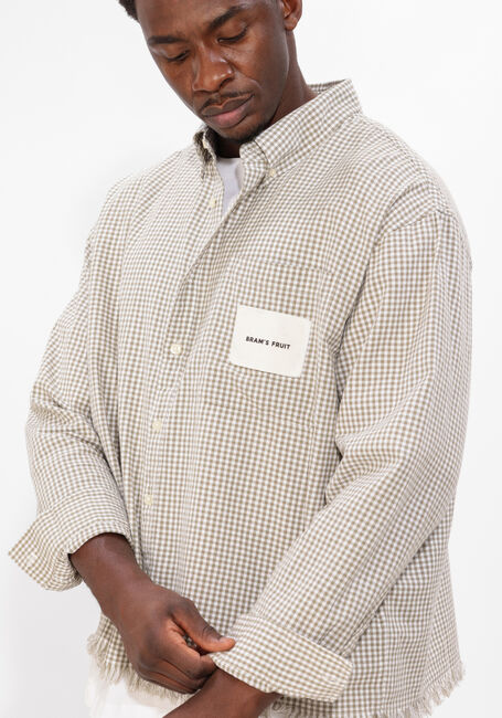 Zand BRAM'S FRUIT Casual overhemd DISTRESSED FARMER'S SHIRT LS - large