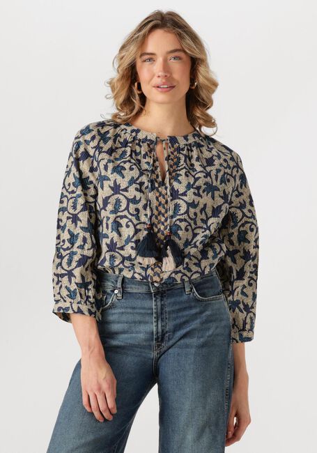 Multi SUMMUM Blouses 3/4 SLEEVE TOP BLOCK PRINT - large