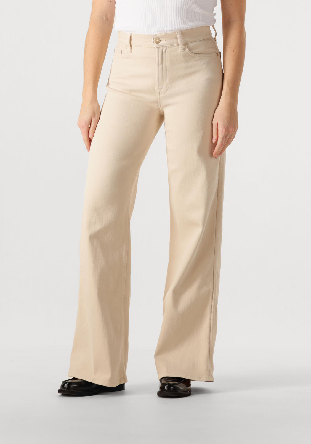 7 for all Mankind Wide Jeans Dames Lotta Colored Luxe Vintage, Maat: 26, Kleur: Zand afbeelding 1