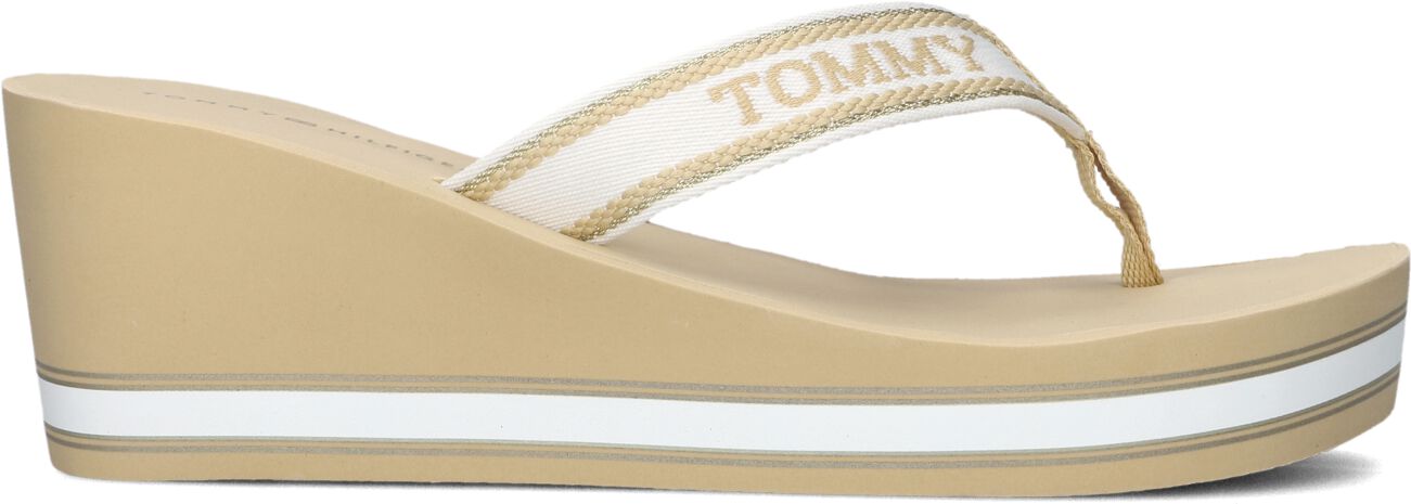 Tommy Hilfiger Teenslippers Dames Hilfiger Wedge Beach, Maat: 40, Materiaal: Textiel, Kleur: Beige