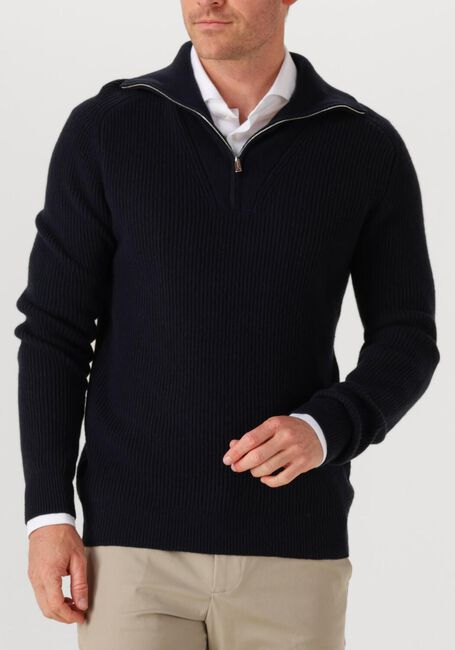 Donkerblauwe PROFUOMO Trui PULLOVER HALF ZIP - large