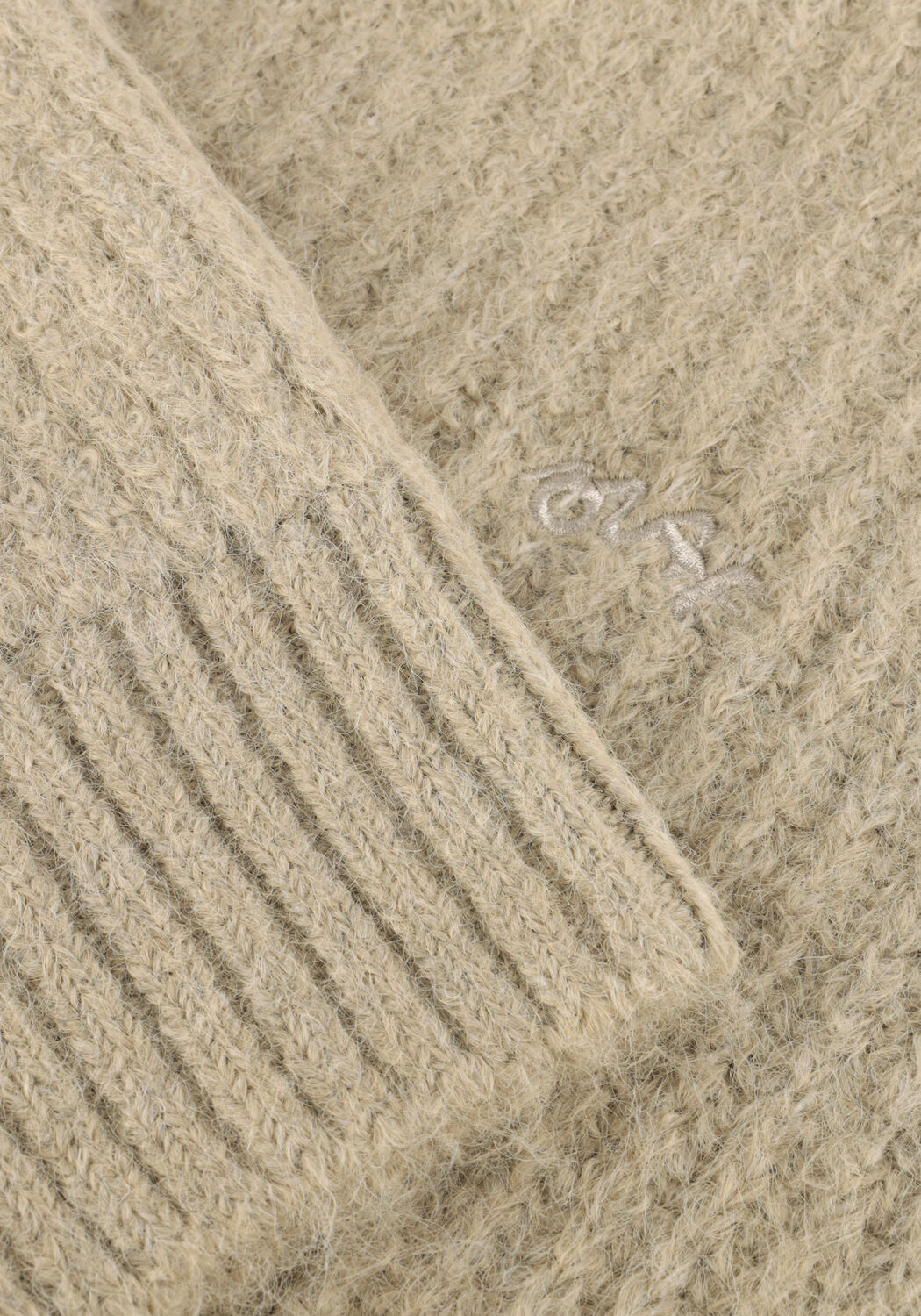 Beige OLAF HUSSEIN Trui HAIRY KNITTED CREWNECK - large