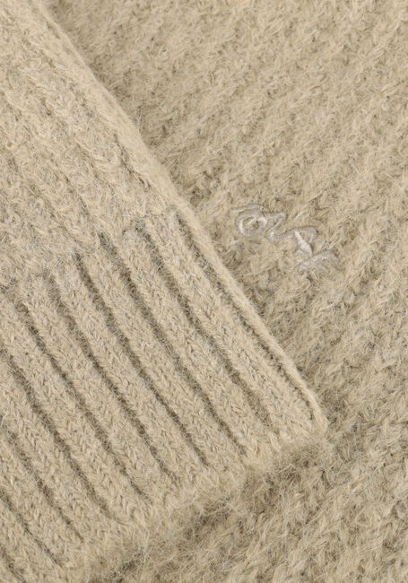 Beige OLAF HUSSEIN Trui HAIRY KNITTED CREWNECK - large