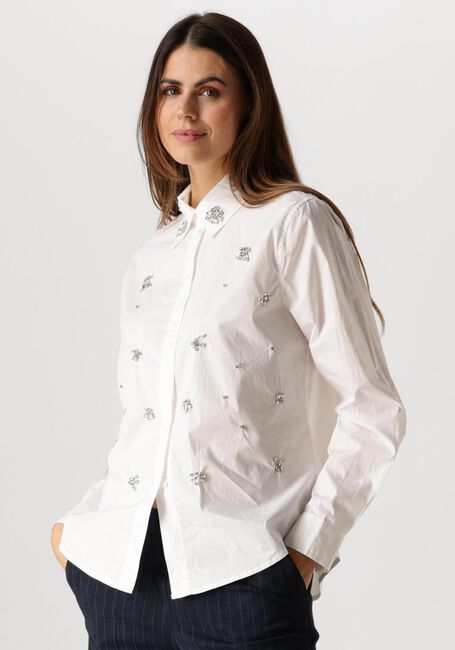Witte SUMMUM Blouses BLOUSE CRISPY POPLIN DIAMANTS - large