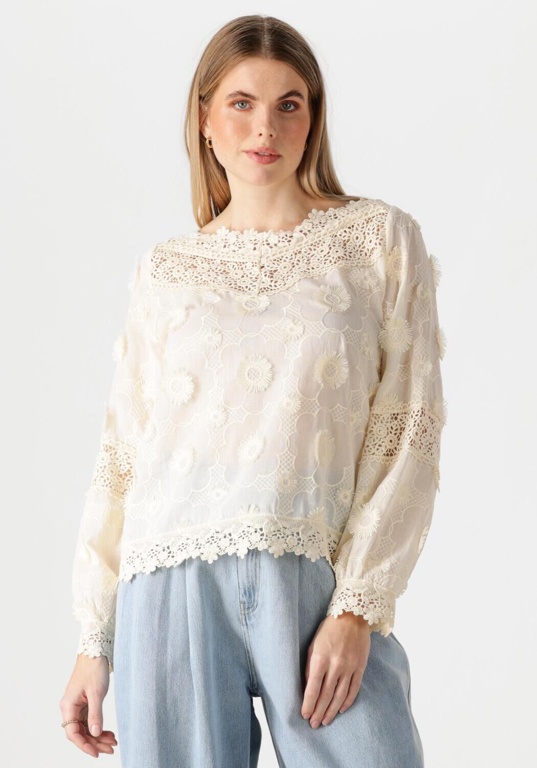 Caroline Biss Blouse Dames 1694, Maat: 34, Kleur: Ecru