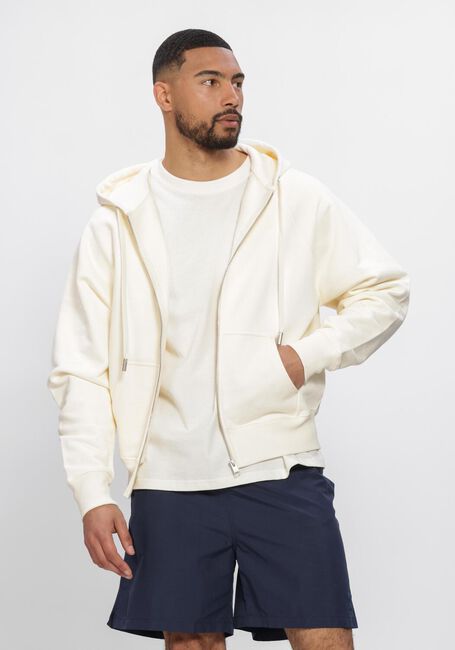 Ecru AMI PARIS Vest SMALL EMBOSSED ADC HOODIE WITH ZIP - large