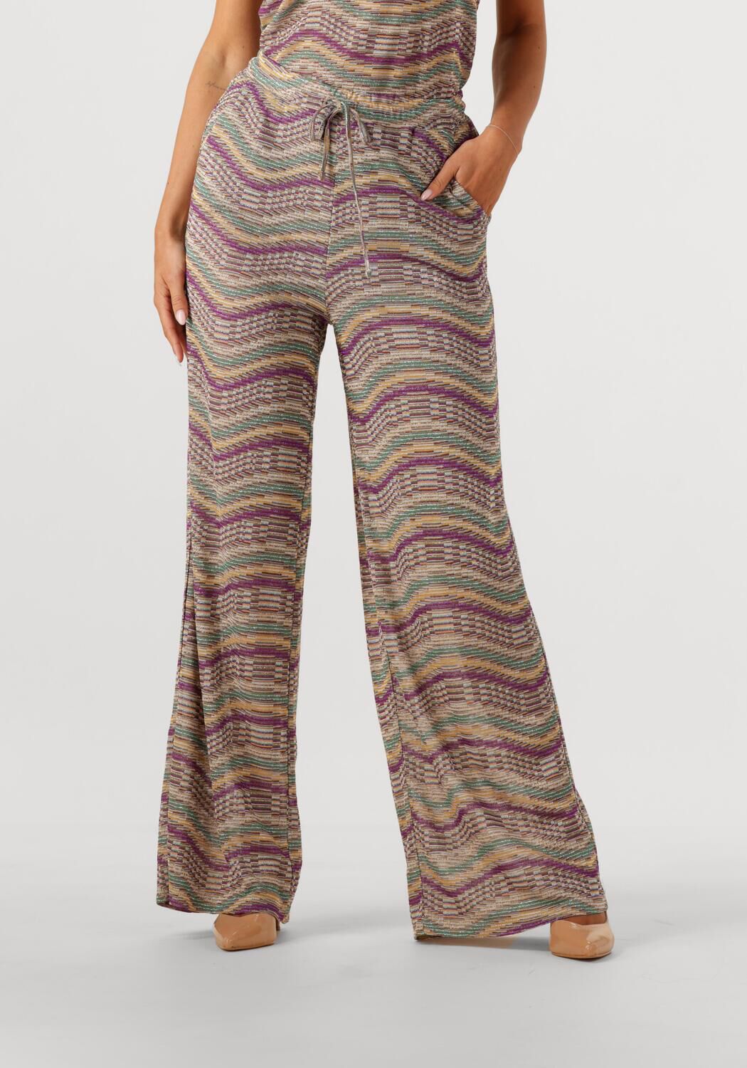 Summum Wijde Broek Dames Wide Leg Pant Multicolour Sparkly Wave, Maat: XS afbeelding 1