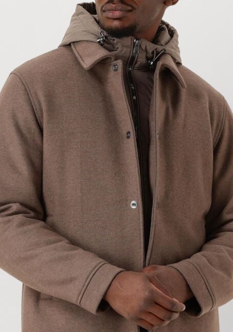 Bruine WOOLRICH Jack KNITTED WOOL SHIRT JACKET - large