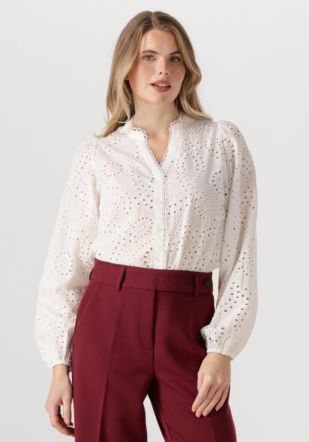Co'Couture Blouse
Dames Gisellecc Anglaise V-shirt, Maat: L, Kleur: Wit