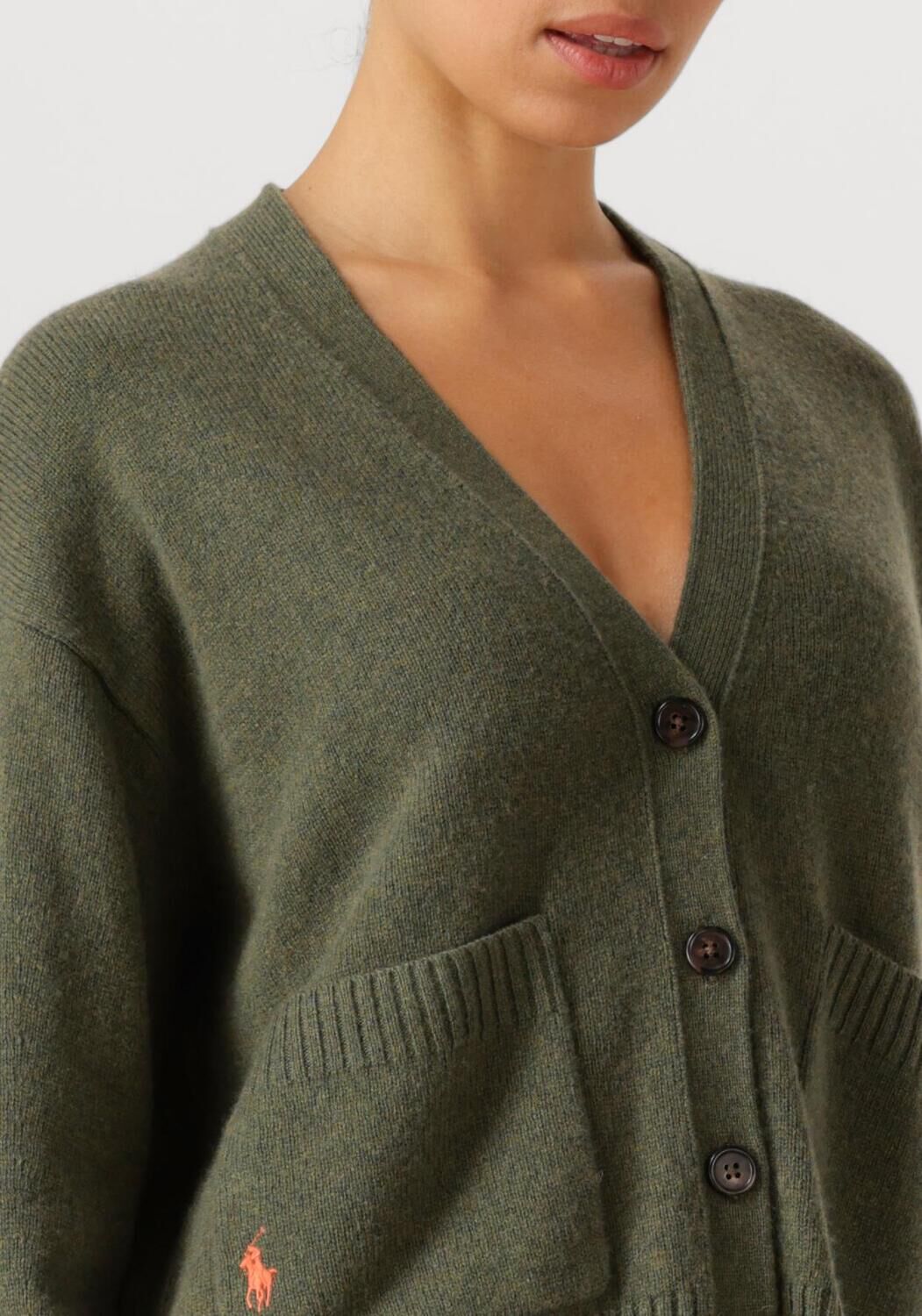 Groene RALPH LAUREN Vest VN CARDIGSN-LONG SLEEVE-CARDIGAN - large