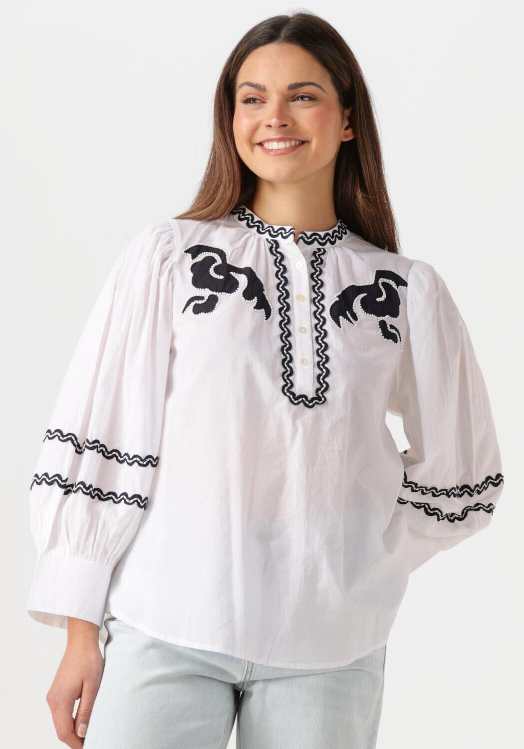 Antik Batik Blouse Dames Dali Blouse, Maat: L, Kleur: Wit