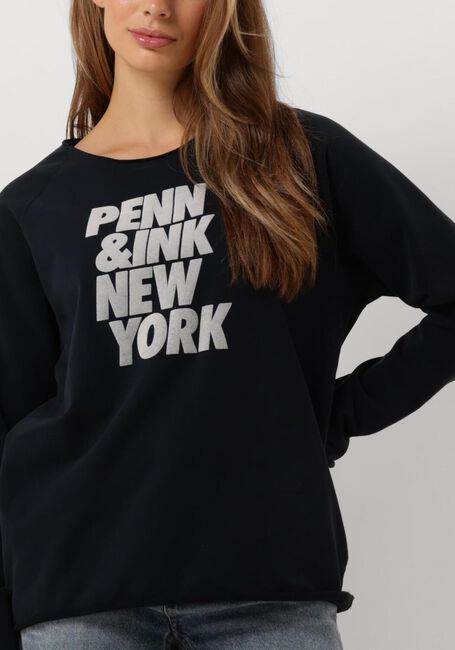 Donkerblauwe PENN & INK Trui 513 SWEATER PRINT - large