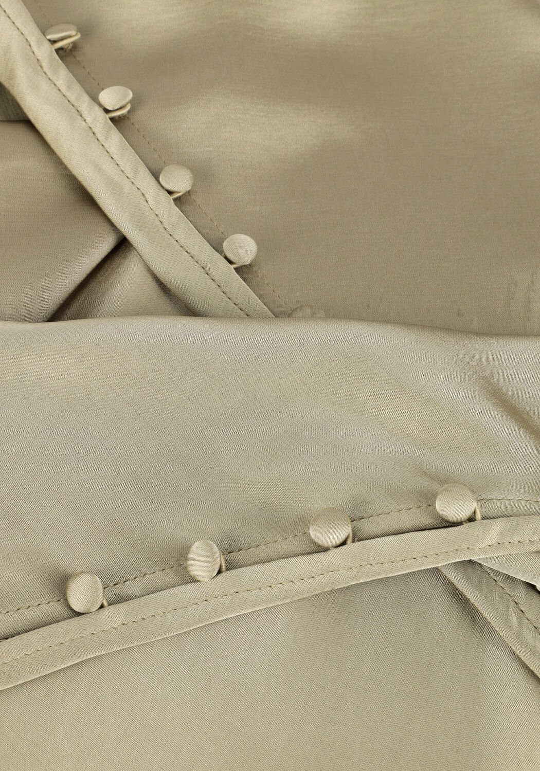 Khaki DANTE6 Blouses ROCCO SATIN BUTTON DETAIL TOP - large