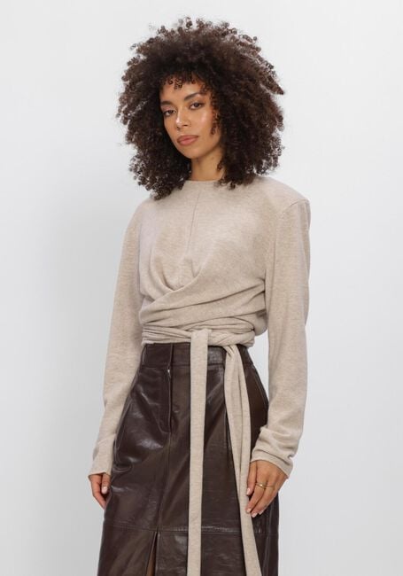Beige DANTE6 Top BENYO KNITTED WRAP TOP - large