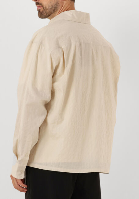 Ecru OLAF HUSSEIN Casual overhemd TEXTURED BOXY SHIRT - large