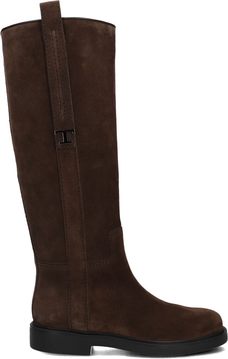 Tod's Hoge Laarzen Dames Sue Laars, Maat: 39, Materiaal: Suède, Kleur: Bruin