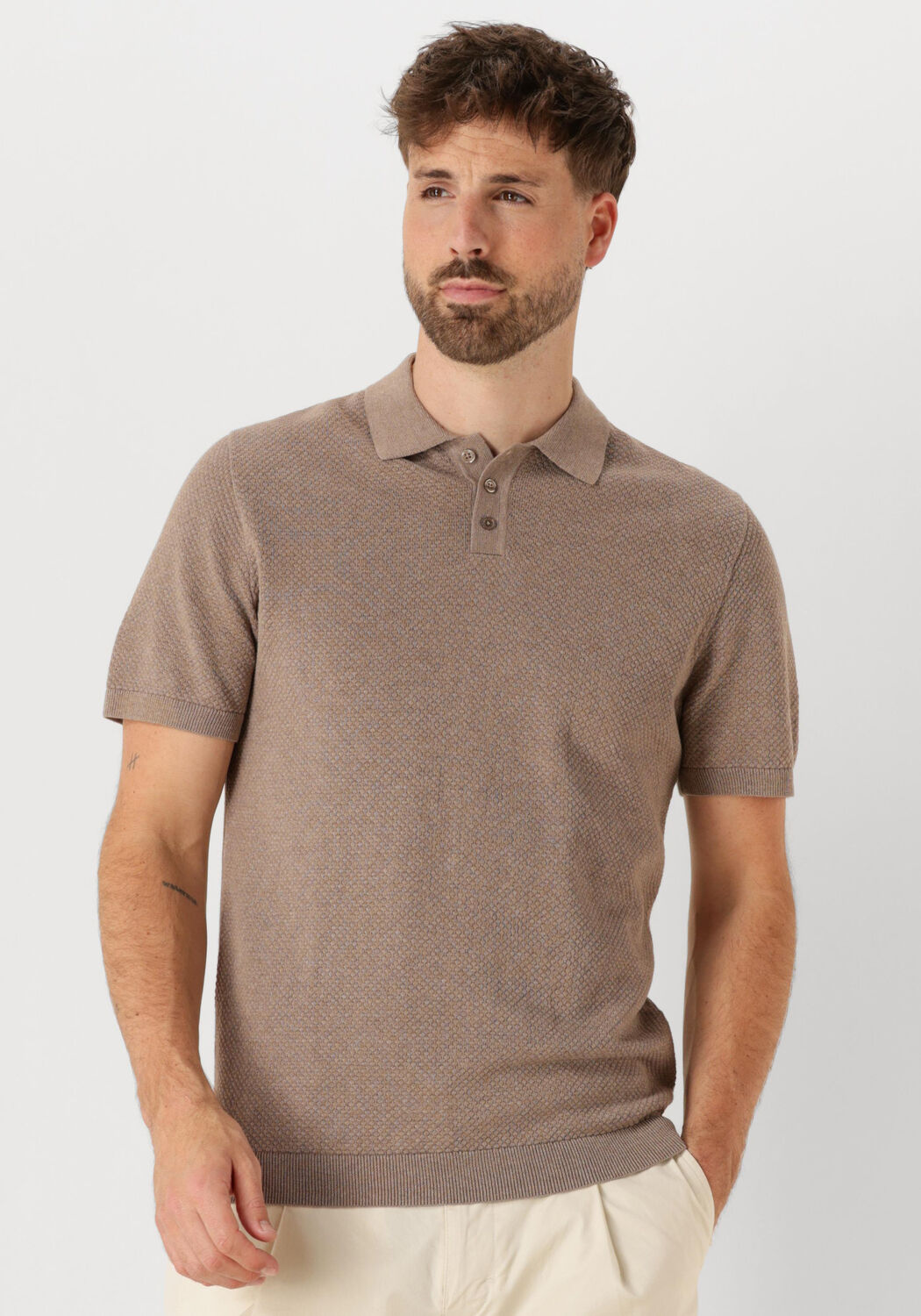 Drykorn Polo Heren Triton 420187, Maat: XL, Kleur: Bruin afbeelding 1